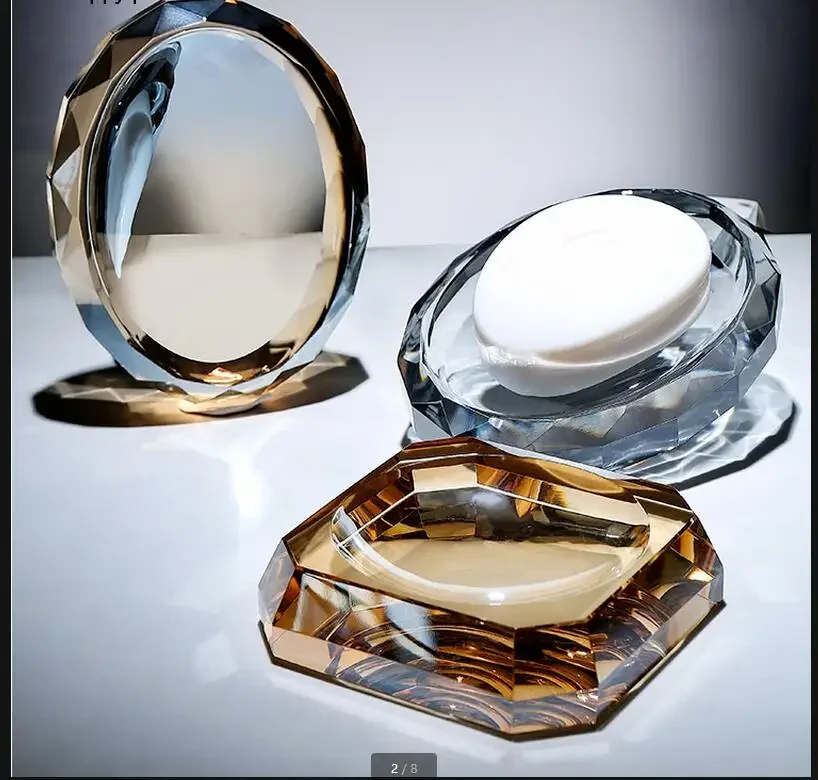 

Прозрачная стеклянная мыльница, хрустальная мыльница, держатель для мыла, аксессуары для дома, ванной комнаты, ящик для хранения мыла, принадлежности для ванной комнаты, мыльница