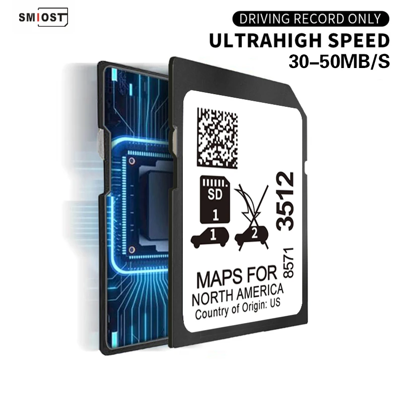 GPS Sat Nav per Cadillac Escalade/XT4/XT5/XT6/CT4/CT5/CT6 Navigazione per auto Aggiornamento Mappa dell'America del Nord Scheda SD GM 8571 3512