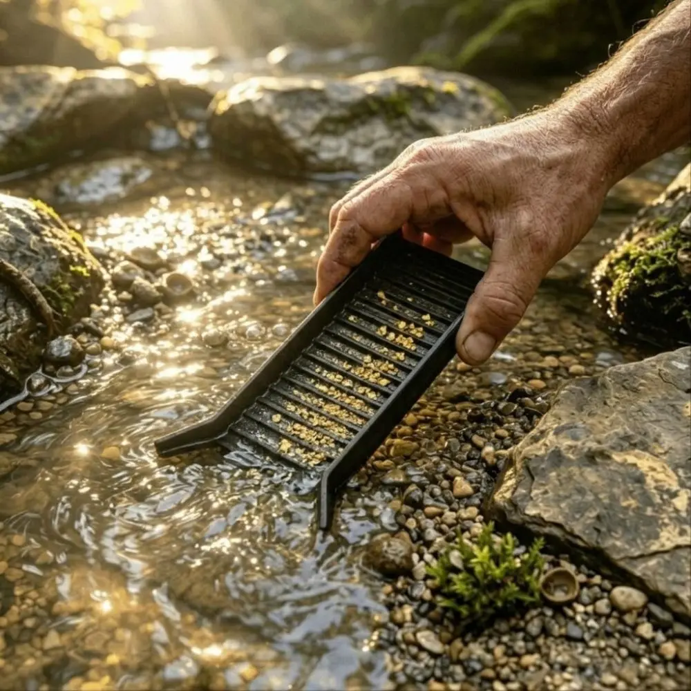Manual Outdoor Gold Panning Sluice High-Efficiency Fine Gold Capture River Gold Mining Sluice Tool Multi‑Level Handheld