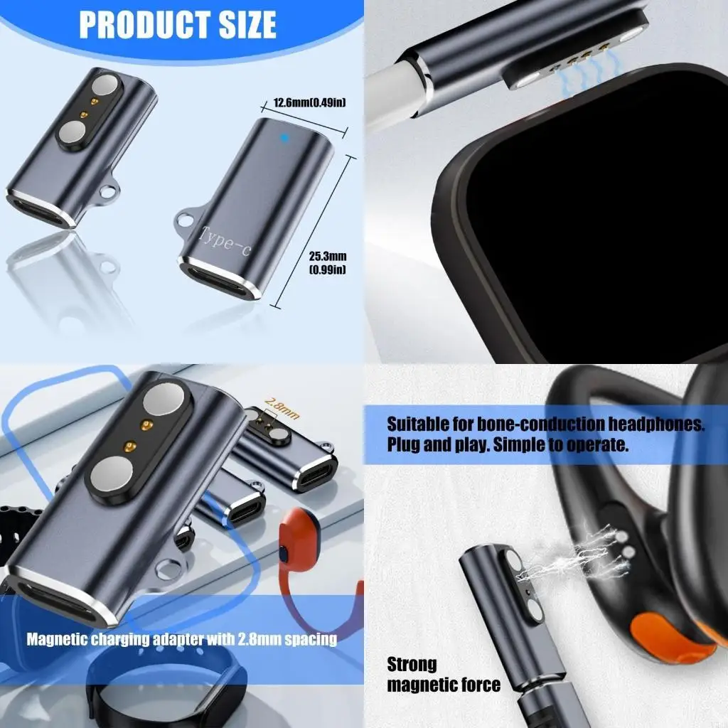 

Y5JB 2,8 мм космические часы зарядки адаптера типа C до 2PIN Алюминиевую оболочку со светодиодным светом