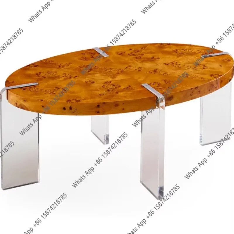 X25 Modern Light Luxury High Transparent Acrylic Transparent Foot Coffee Table Villa Living Room Designer