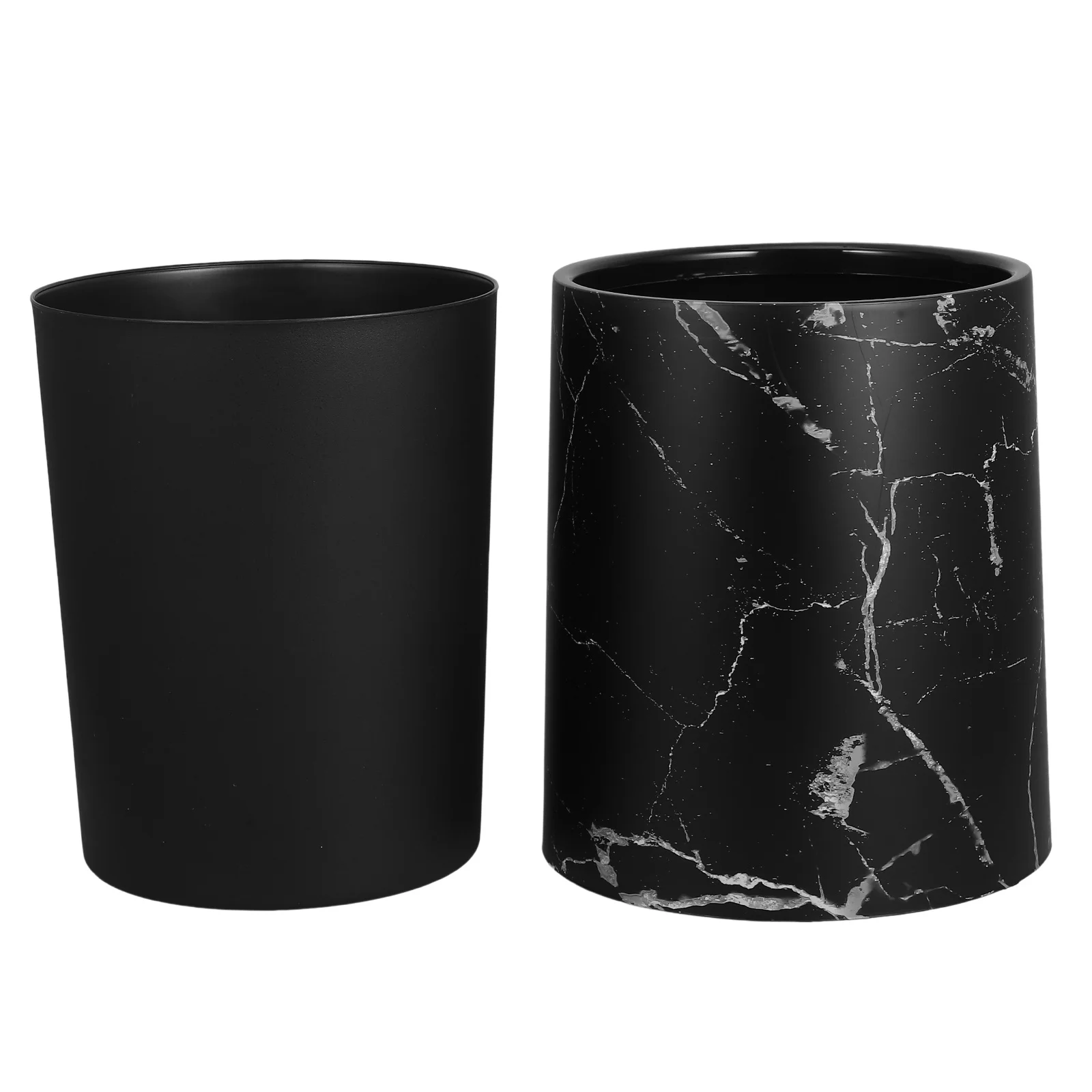 Double Layer Marbling Garbage Can Plastic Large Capacity Waste Paper Basket Modern Design Decorative Room Trash Can Kitchen