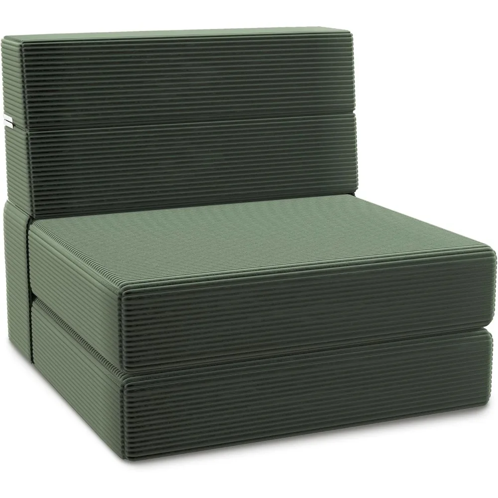 

Folding Sofa Bed, Foldable Memory Foam Couch Floor Mattress Futon, Convertible Floor Sleeper Chair with Back Support for Living