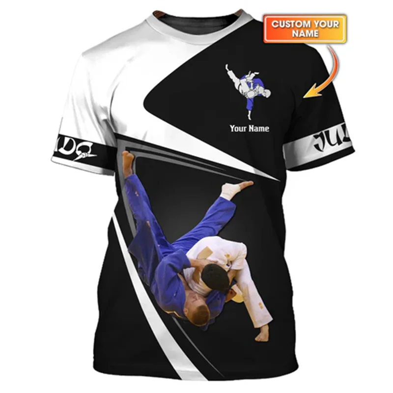Judo Fans 3D Print Funny T-shirt For Men Fitness Train Loose Round Neck T Shirts Japanese Jiu-Jitsu Fashion Trend Custom Tee - Image 2