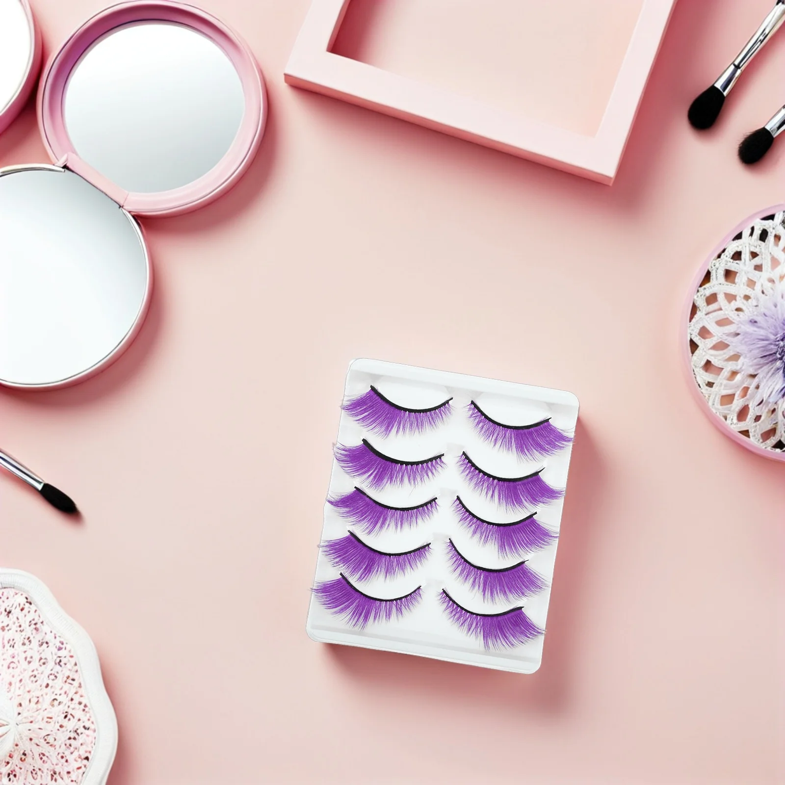 

Colorful False Eyelashes Short Natural Look Lightweight Reusable Self-Adhesive Strip Lashes For Women Manga Cosplay Party