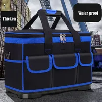 Portable Blue Large Oxford Cloth Tool Bag Thickened Wear-resistant Storage Multi-functional Repair Hardware Electrician Bags