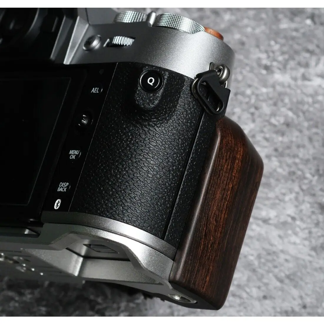 Wooden Finger Camera Handle Grip L Plate Base Clamp For Fujifilm XT50 Fuji X-T50