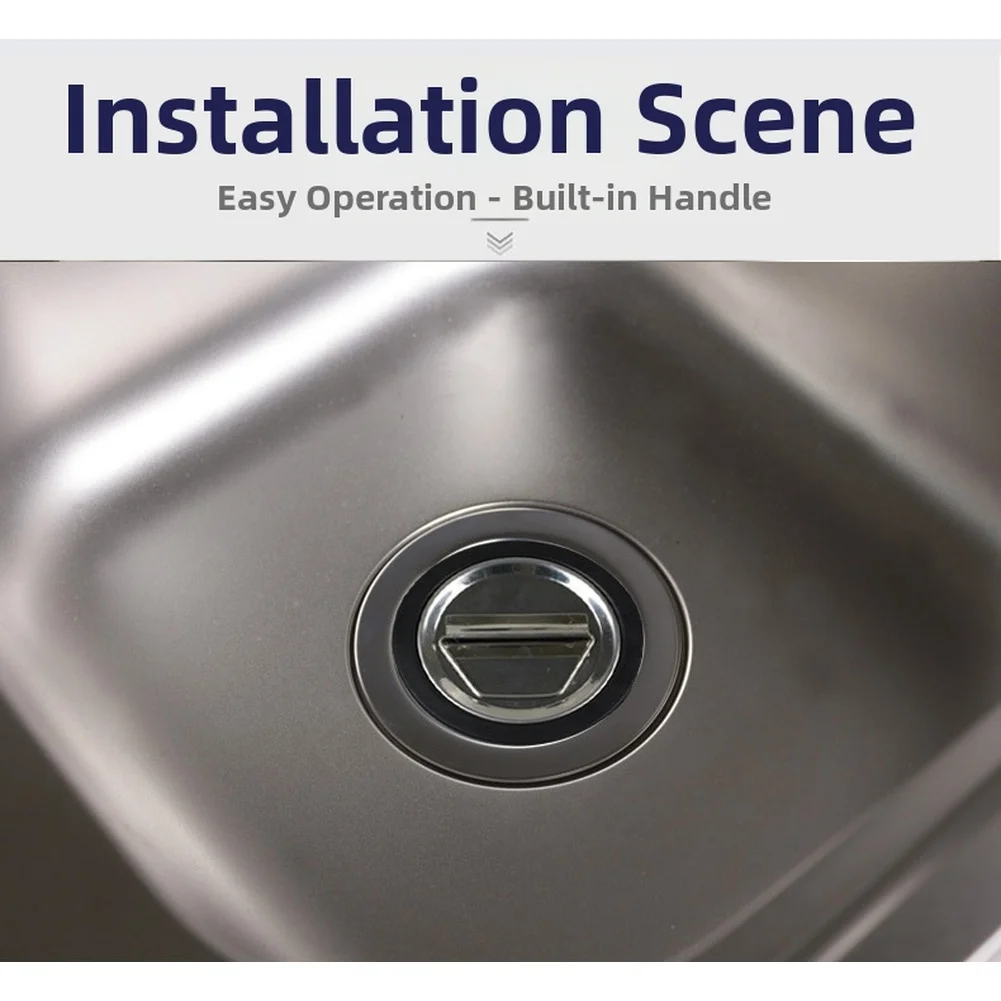 78mm Drain Cover for Kitchen Sink Featuring PVC Base 304 Stainless Steel for top and Rubber Seal for Reliable Drain Operation