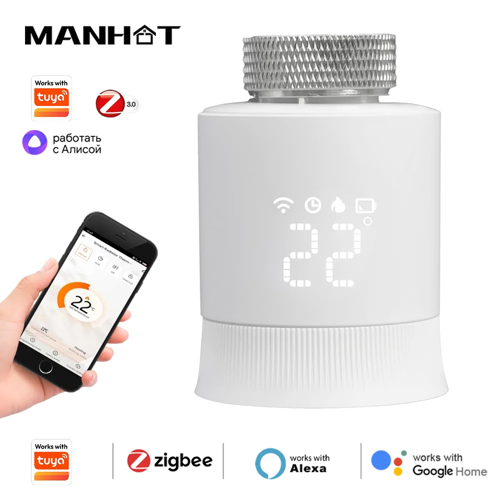 ZigBee3.0 Radiator Actuator Programmable Thermostat Valve Temperature Controller Smart Life work with Tuya Alexa Google Alice