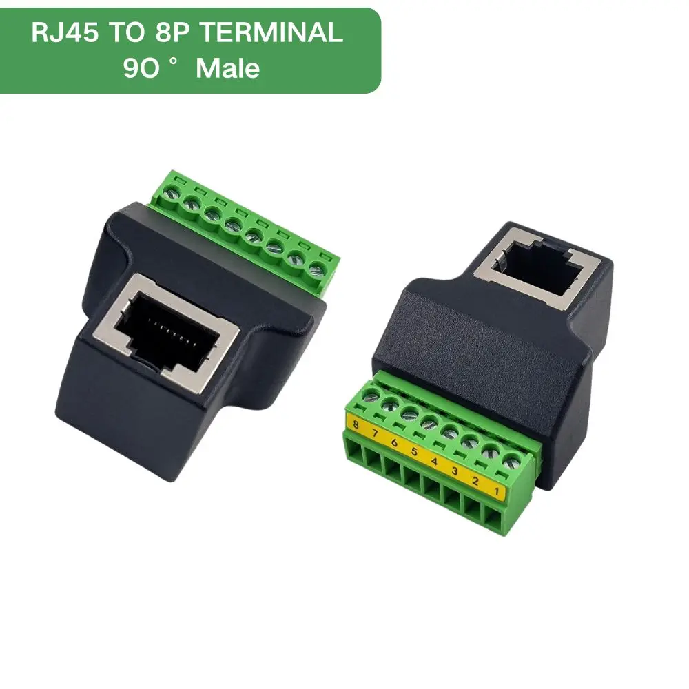 RJ45 8P8C Male & Female Screw Terminal Block Adapter, 8-Pin Ethernet Breakout Connector for Network Cable Wiring