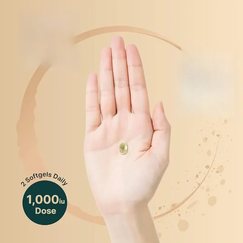 Vitamin E oil soft capsules, 1000 IU per serving - antioxidant skin immune health support