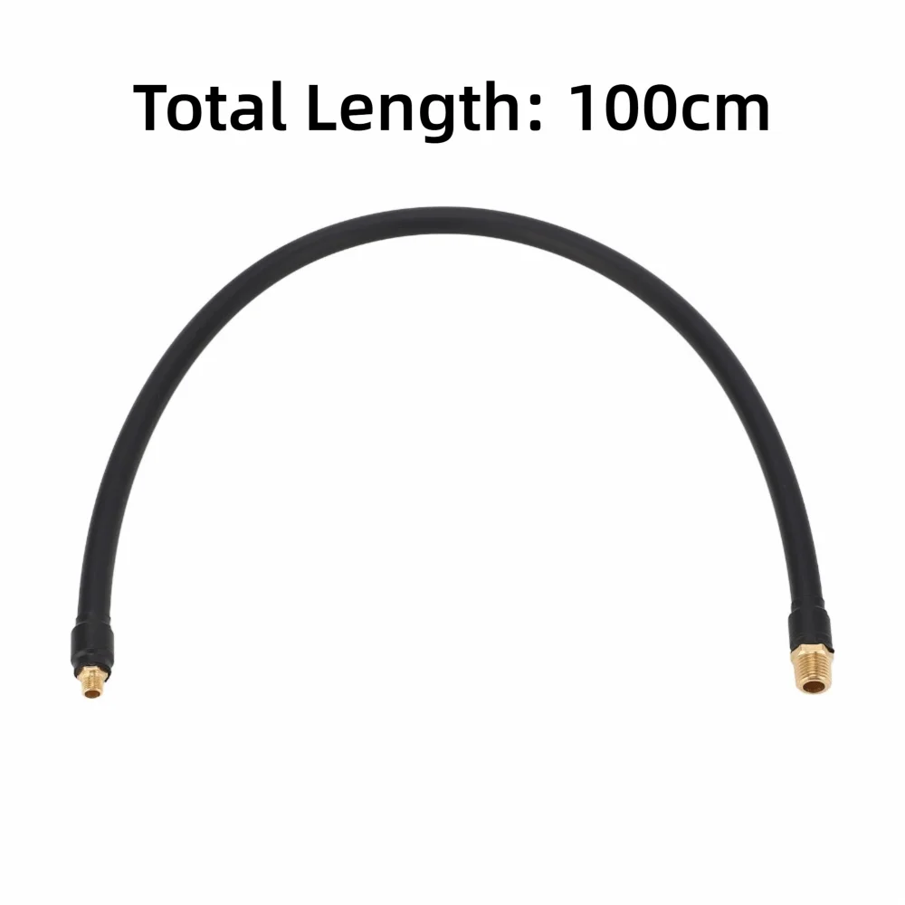 Rubber & Copper Air Compressor Hose Double Head 60 / 100 / 300cm Tire Inflator Hose Universal Air Pump Connection Hose
