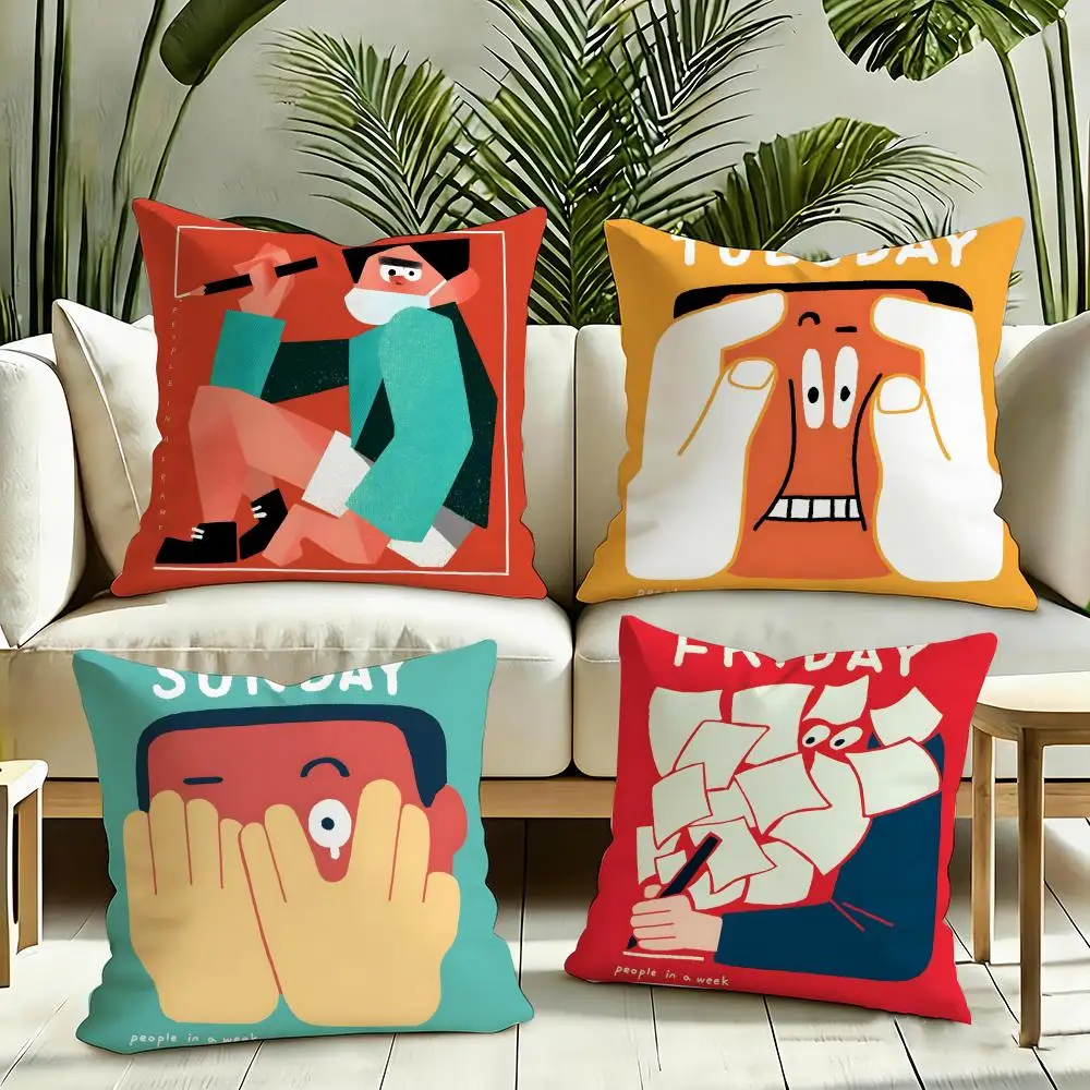 in a frame Creative and interesting Cushion Cover Reversible Plush Pillow Cover Soft Fluffy  Home Decor for Sofa Bedroom