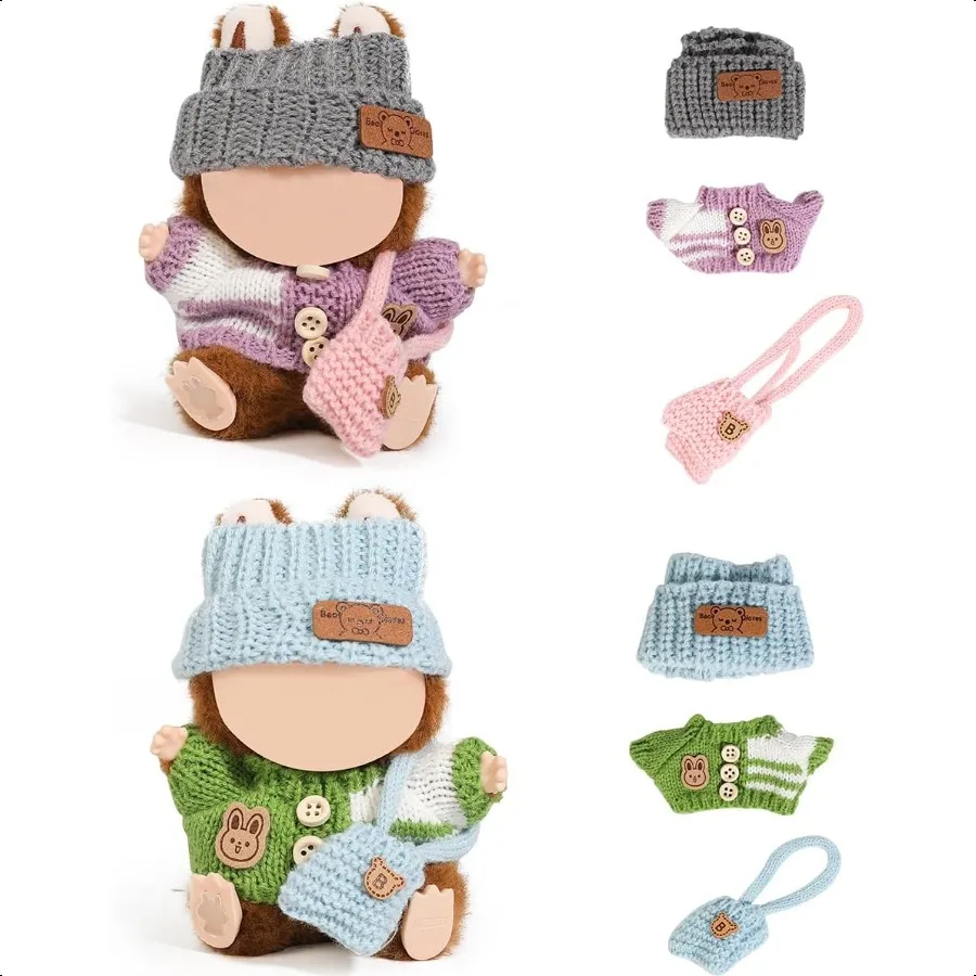

2 Pack XMBYGY Doll Clothes for Labubu (for Standing Sitting 17 15cm Doll)(NO Doll) Multiple Style Accories Clothes for Dolls Ou