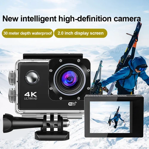 Imagen 2 del producto Cámara de acción Ultra HD 4K 1080P/30FPS pantalla de 2,0 pulgadas WiFi Control remoto Mini cámaras impermeable DV casco Go Sport Camera Pro