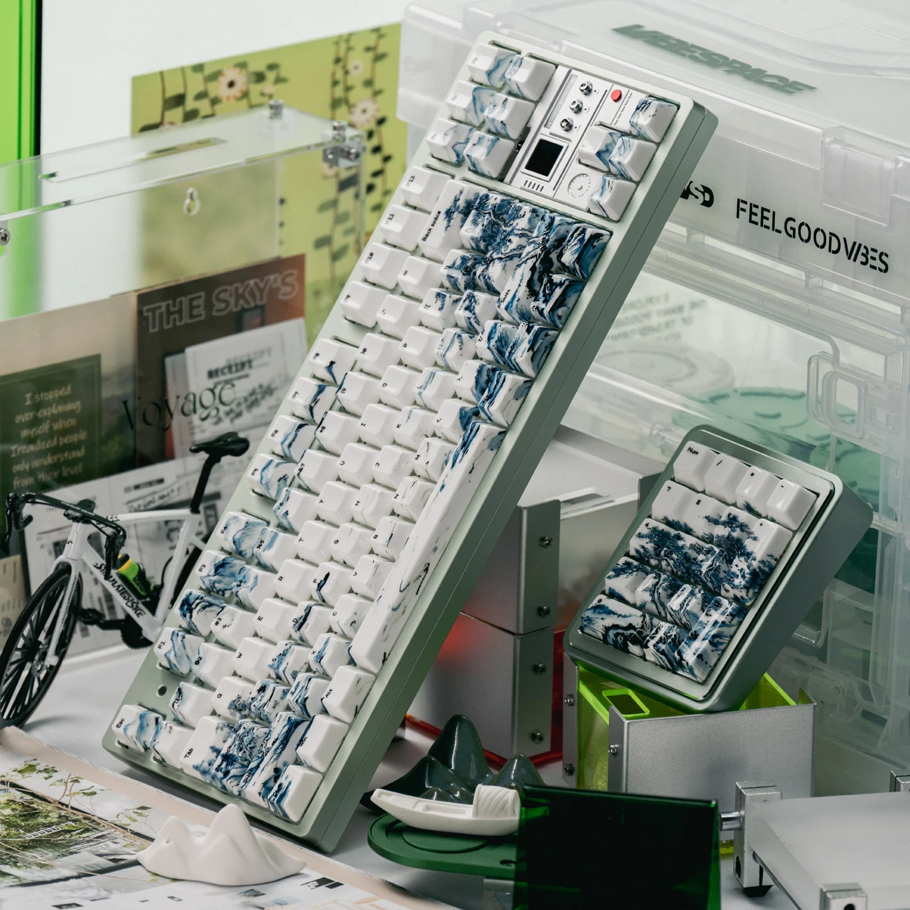Mintcaps Landscape Keycaps Real Ceramics Keycaps 120 Key Five Side Dye-Sub Cherry Profile Keycaps For MX Mechanical Keyboard