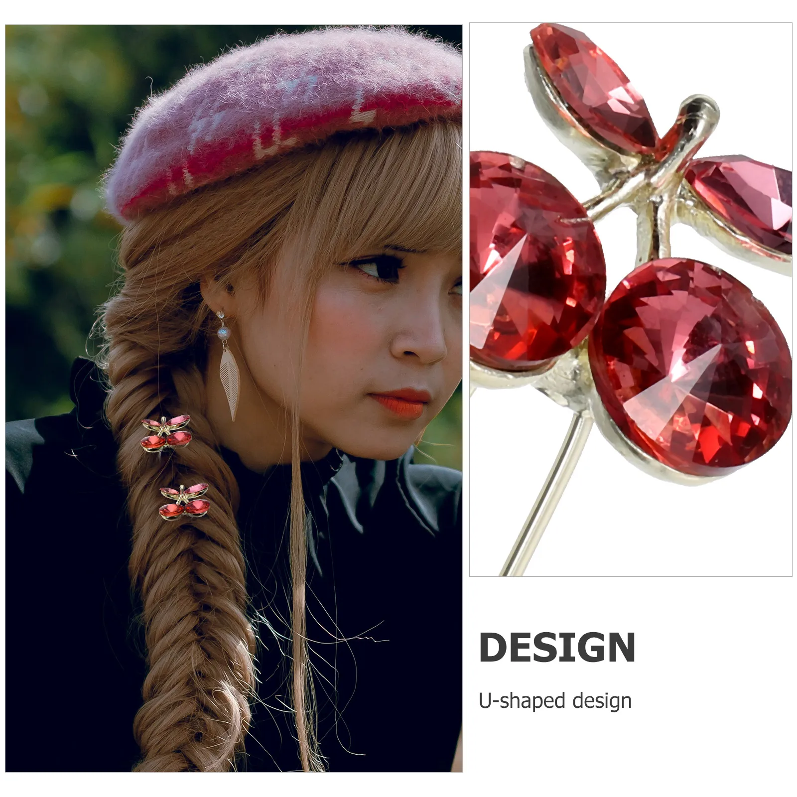 

4Pcs Rhinestone Hair Pins Bridal Wedding Hair Accessories U-Shaped Secure Hold Perfect for Bride Bridesmaids Prom