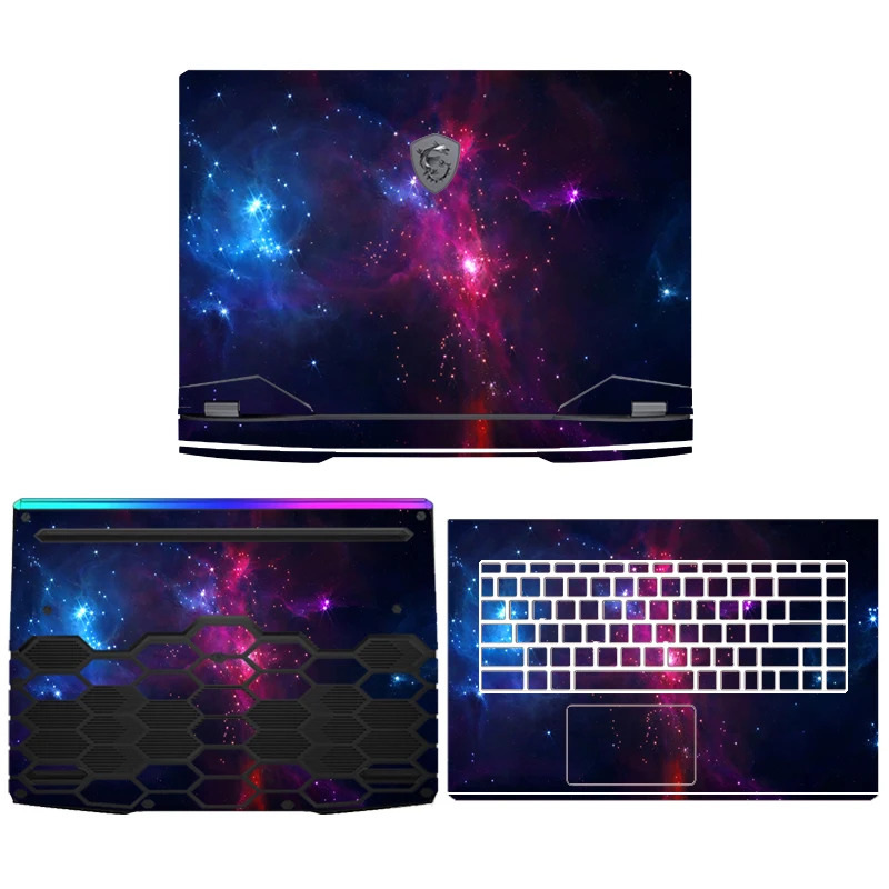 Piel de ordenador portátil para MSI GF66 GF76 GE76 GS76 GL76 GE78 GE68 GP68 pegatinas de vinilo antipolvo para MSI GL66 GS66 GS77 GT77 película personalizada