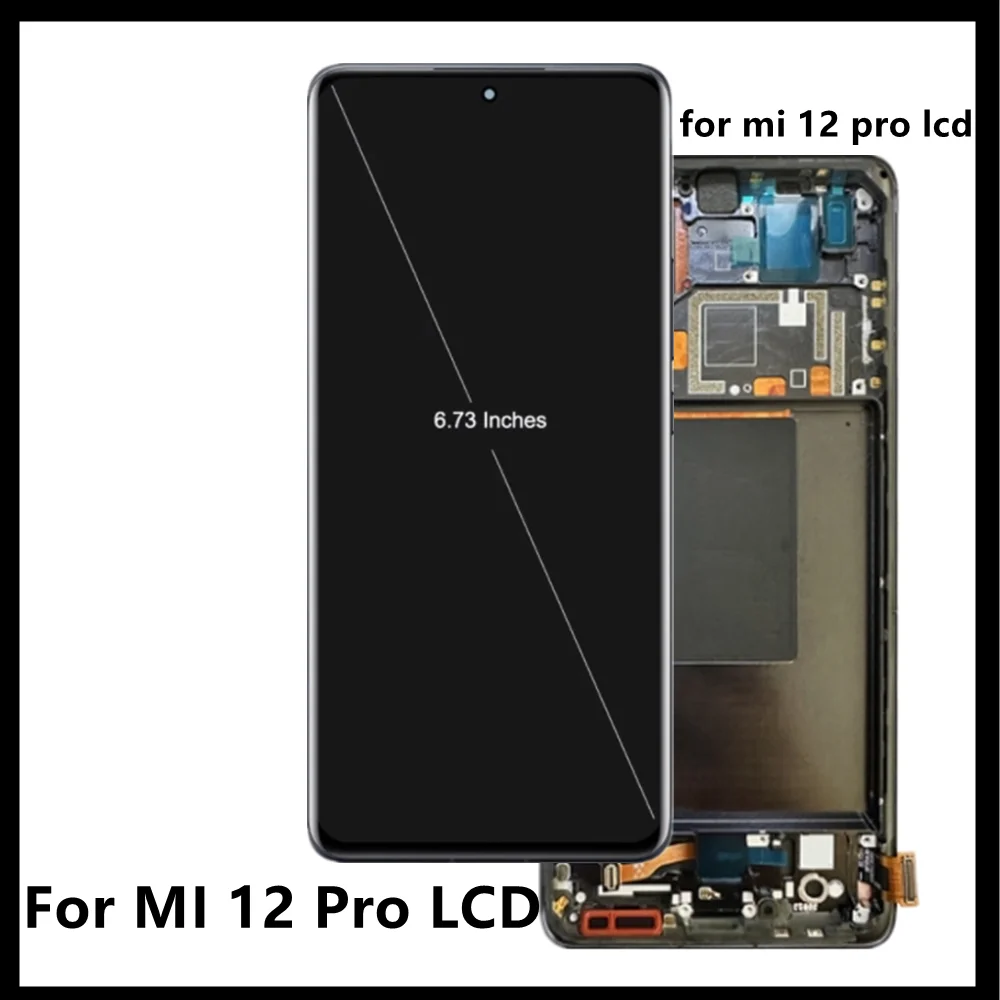 100% Tested 6.73\'\'For Xiaomi 12 Pro For Mi 12 Pro 2201122C 2201122G LCD Display Touch Screen Digitizer Assembly Replacement