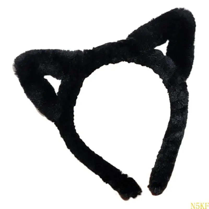 N5KF Sweet Kitten Ears Hair Hoop Eye-catching Cosplay Stylish Leopard Print Headwear