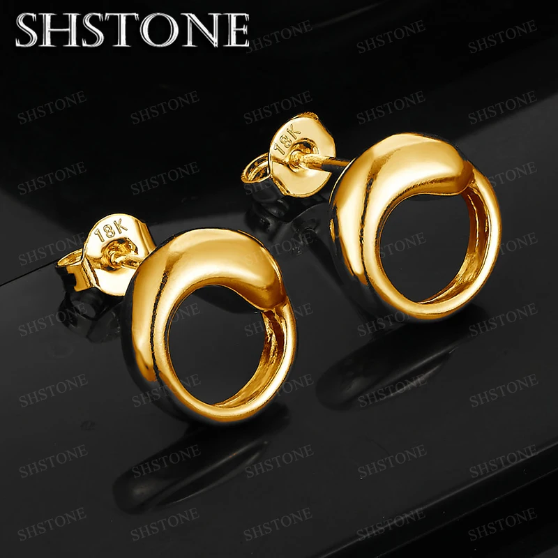 18K Gold Water Droplet Stud Earrings For Women Earring Fashion Party Engagement Wedding Jewelry Birthday Gift
