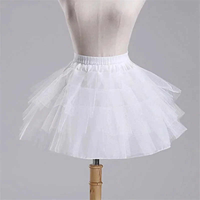 New Spring Design White Black Short Petticoats Women A Line 3 Layers Underskirt For Wedding Bridal Bride