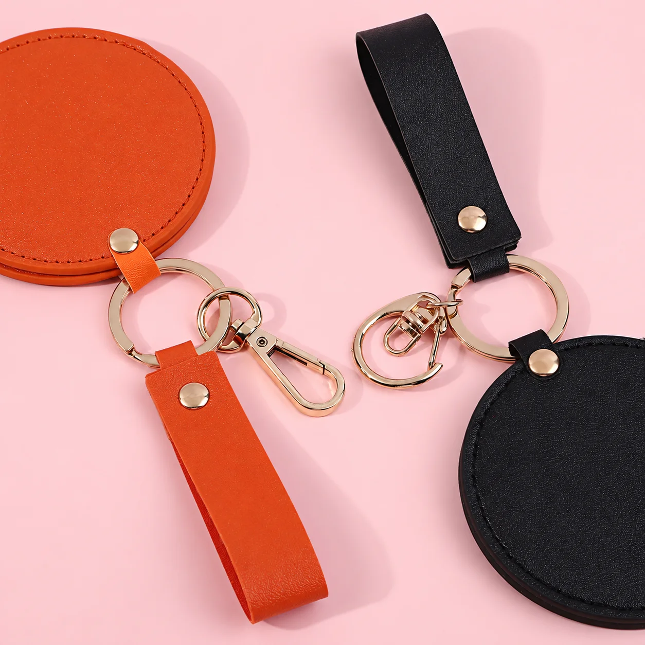 Travel Makeup Mirror Compact Glass Mirror Keychain Portable Makeup Mirror Round For Travel Backpacks Pocket