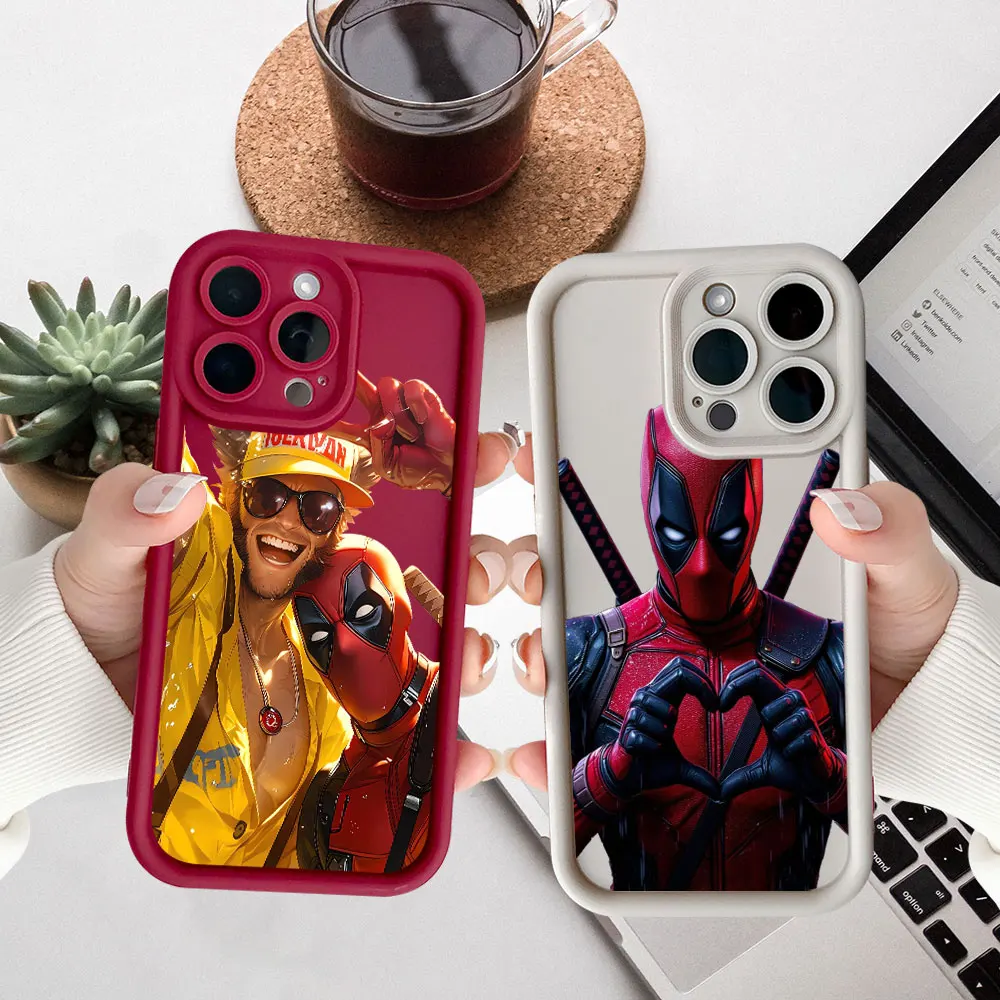 

Marvel Deadpool Wolverine Phone Case For OPPO RENO 14 13 13F 12 12F PRO 11 11F 10 8 8T 7 7Z PRO PLUS Cqoue Liquid Silicone Cover