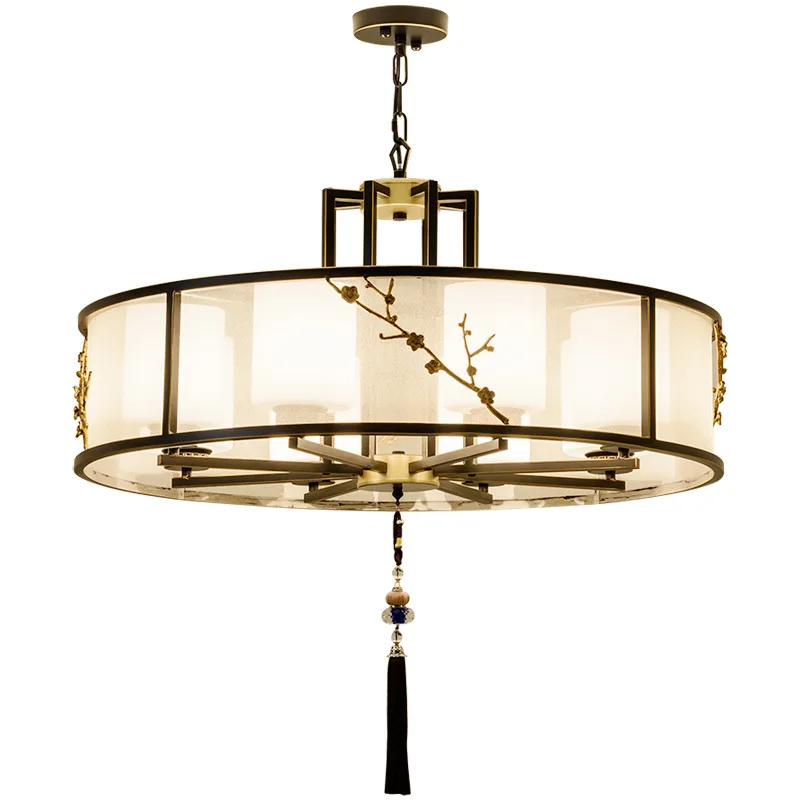 

New Chinese style, chandelier, living room, simple, modern, zen