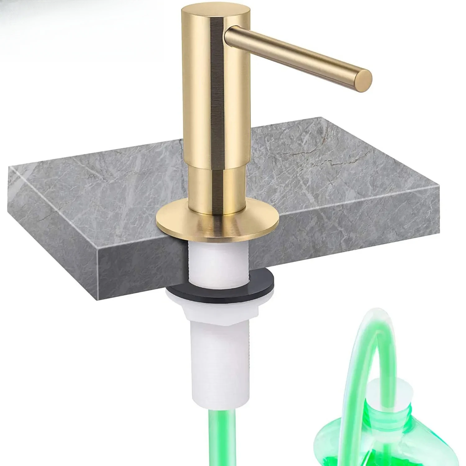 

Brass Liquid Soap Dispenser Extension Tube Kit For Kitchen Accessories Bathroom Metal Built In Gold Detergent Dispensers