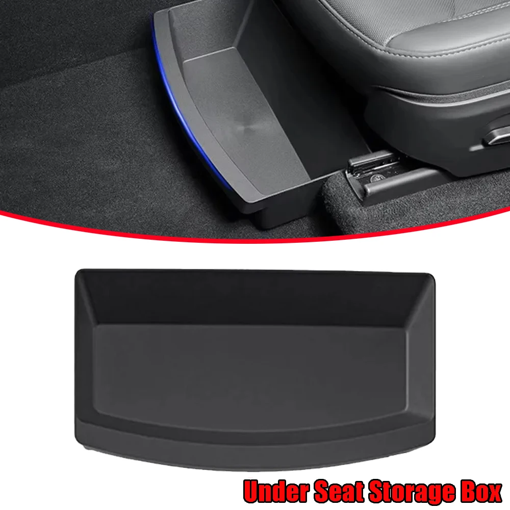 

Органайзер-ящик для хранения под сиденьем Model Y, большой емкости, скрытый лоток для переднего сиденья, аксессуары для хранения в автомобиле Tesla