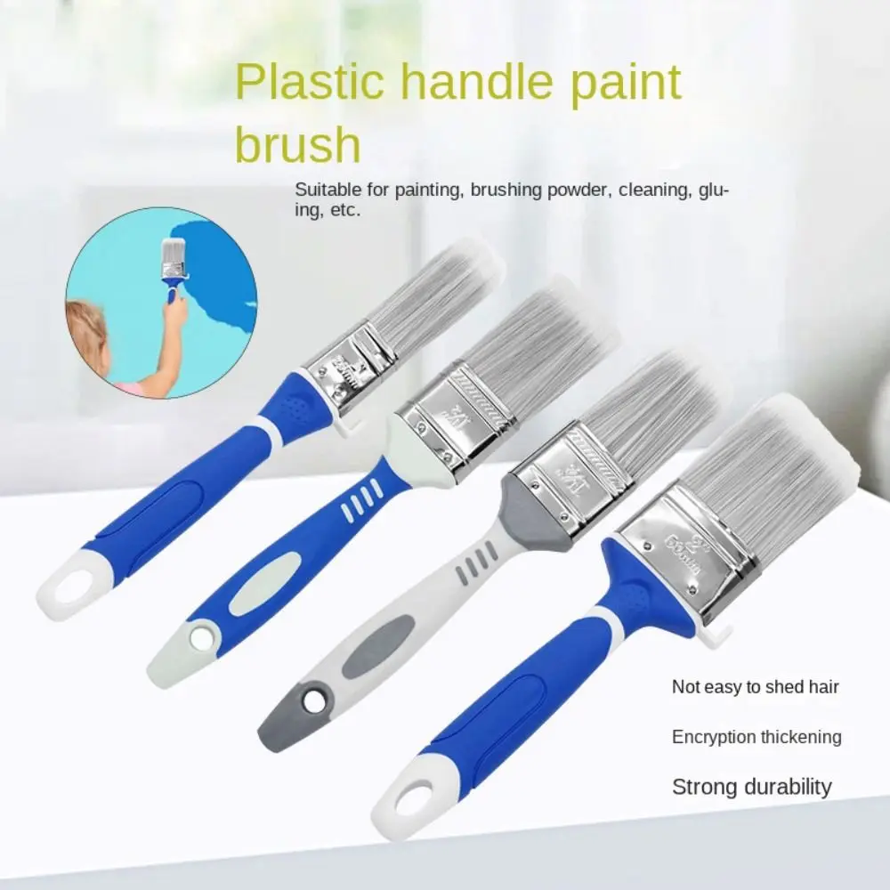 New PBT Multifunctional Paint Brush Rubber Stainless steel Painting Brush Blue Paint Brush Tool Flat Brush Water-Based Paint