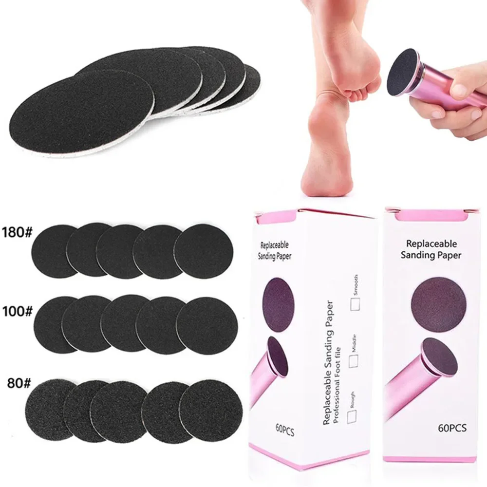 

60pcs/box Replacement Sandpaper For Electric Foot Grinder Professional Callus Removal Foot File Pedicure Tools Accessories Plant