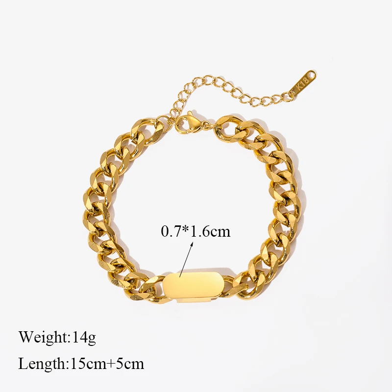 EILIECK 316L Edelstahl Armband in Goldfarbe für Damen, schlichter Stil, Gliederkette, trendiges, modisches, nicht ausbleibendes Schmuckstück, Geschenk. – Detail 10