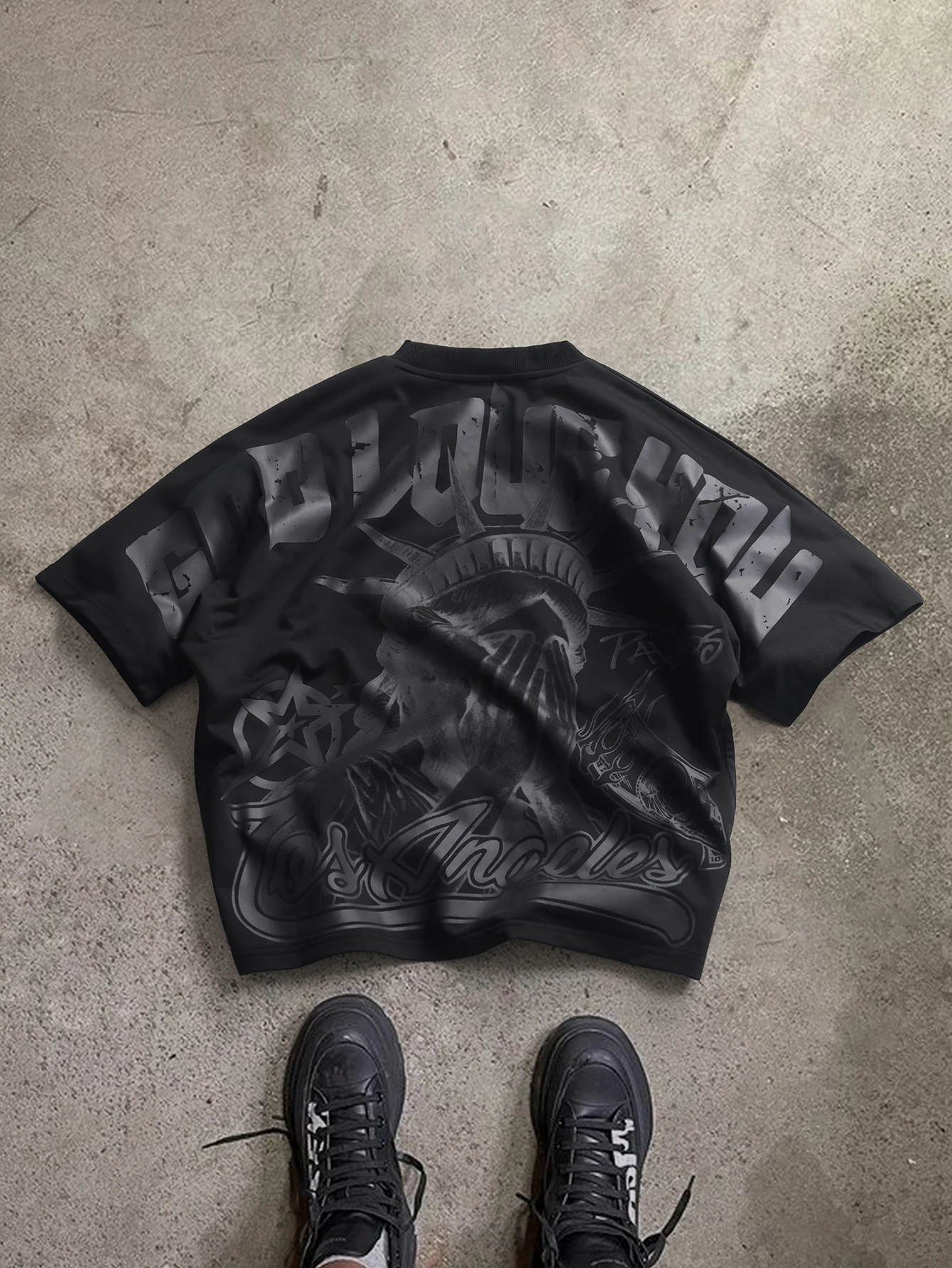 Streetwear Brand Los Angeles - 남성용 오버사이즈 스트리트웨어 티셔츠, 자유의 여신상