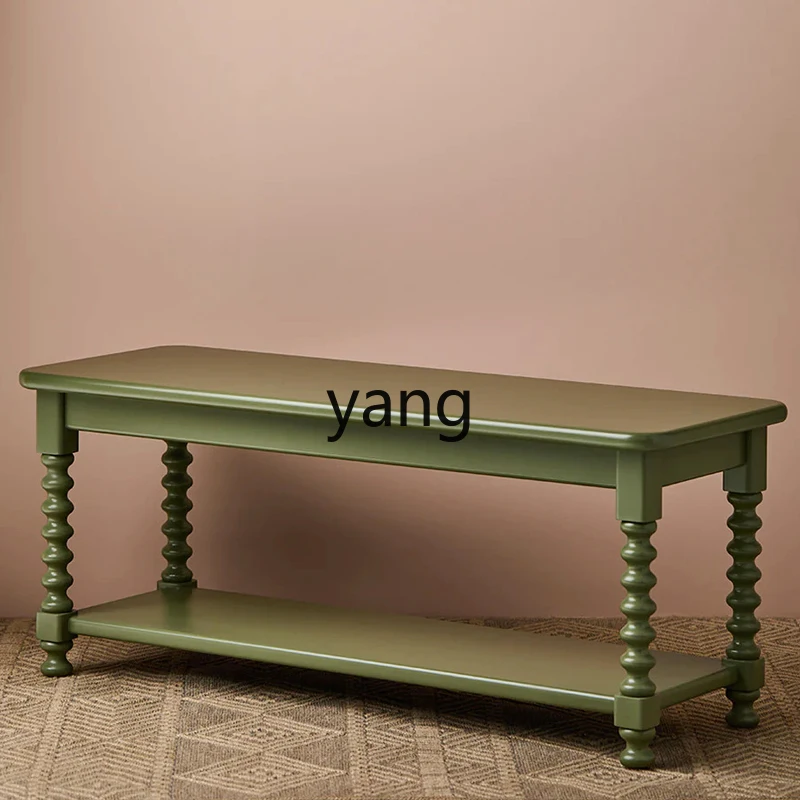 

LMM Olive Green Bench Bed End Stool Artistic Vintage Long Bench
