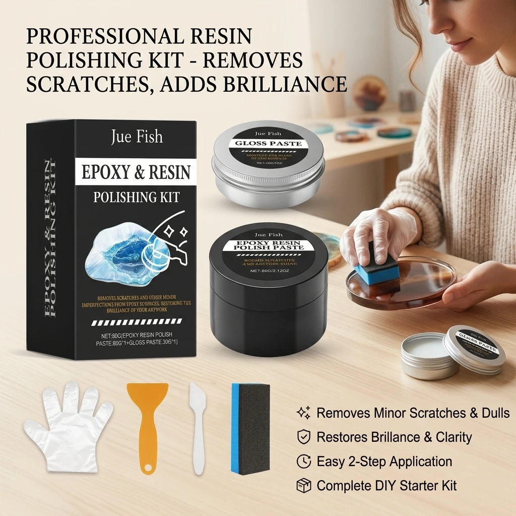 Epoxy Resin Polishing Kit Repair Cratches Improving Dullness Restore Shine & Smoothness Restoration Epoxy Resin Polishing Paste