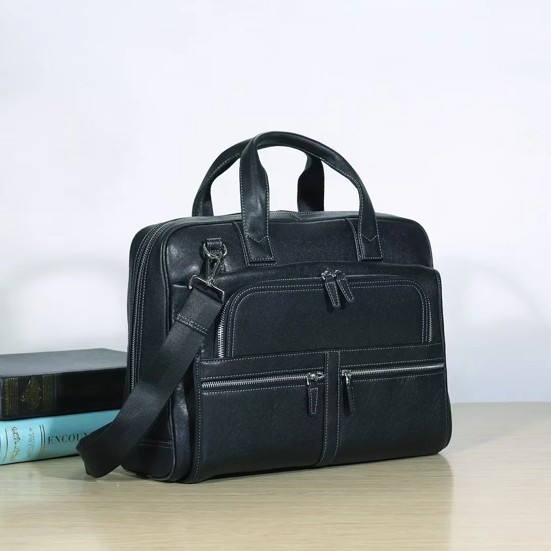 Breifcases da lavoro borse a tracolla in vera pelle uomo donna borsa a tracolla in pelle di mucca borsa da ufficio per laptop da 15 pollici di grande capacità