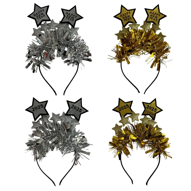 

Adult Teens Headbands Carnivals Party Headpiece 2025 Sparkling Letter Headdress for New Year Party