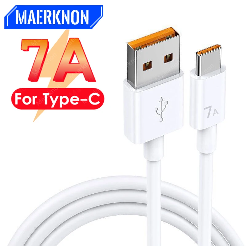 

7A USB Type C кабель 100 Вт Супер-быстрый зарядный кабель для Huawei P50 P40 Mate 40 кабель для передачи данных для Xiaomi 12 Pro Oneplus 10 Pro Redmi