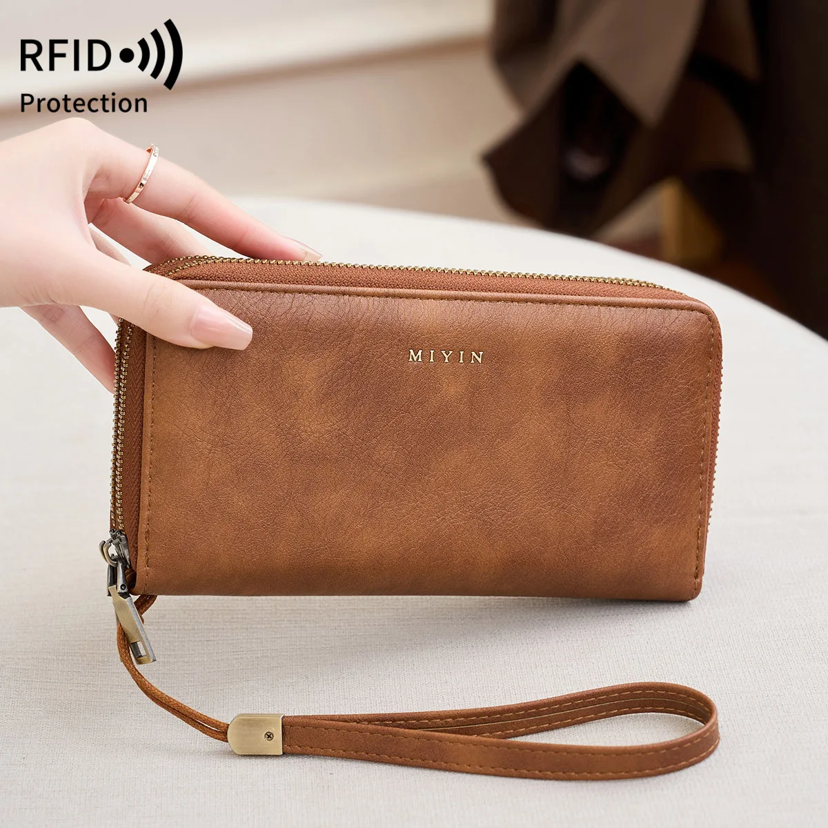 موضة المرأة محفظة طويلة بولي Leather جلد كبير السيدات الهاتف حقيبة المال محفظة نسائية للعملات المعدنية خمر سستة الإناث حقيبة صغيرة بطاقة الائتمان 2025