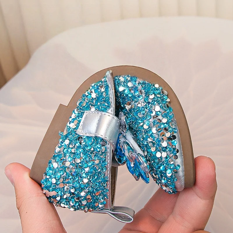 Picture 7: Girls Princess Shoes Fall 2026 kid's Glitter Crystal Dress Shoes Stylish Mary Janes Toddlers & Big Kids Dazzling glitter Flats