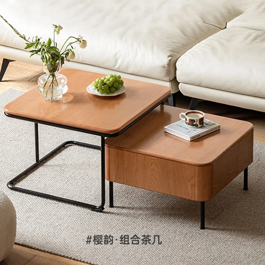 Mesa de centro moderna para sala de estar, adorno de madera, mesa de centro única, plataforma para el hogar, adorno nórdico coreano, Mueble portátil, decoración del hogar