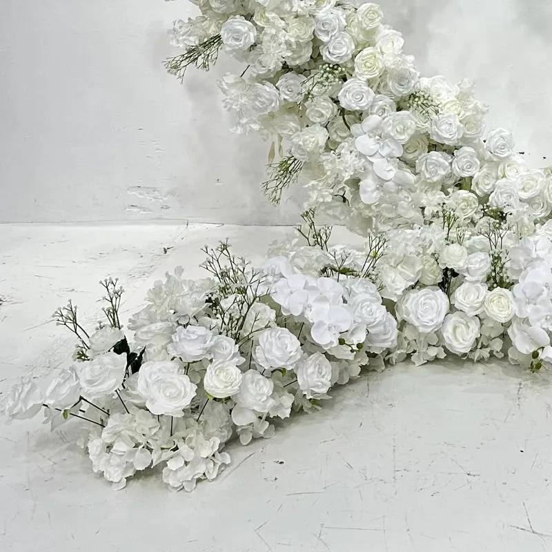 Factory direct custom white rose gypsy flower arch heart flower arch for wedding decoration or marriage proposal