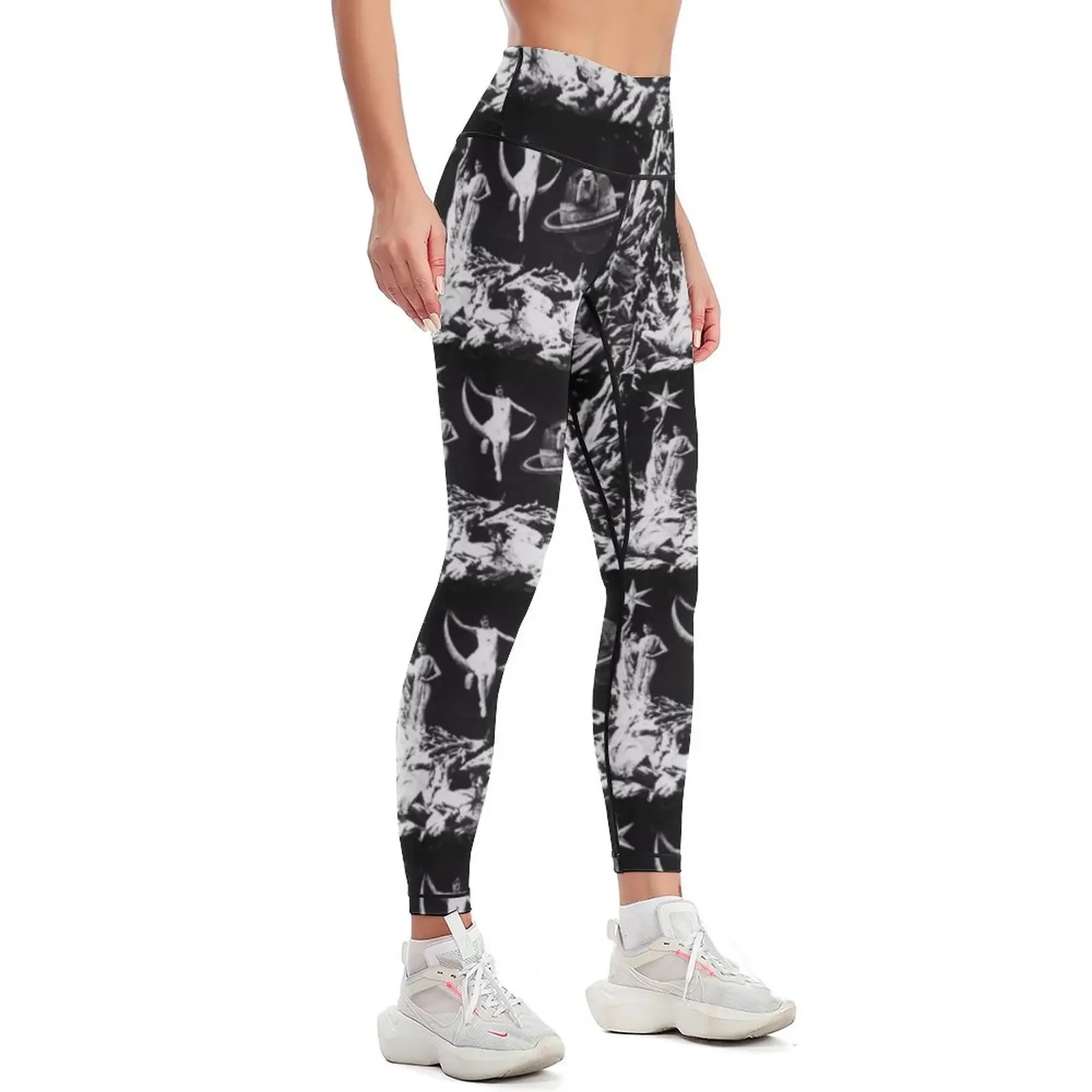 Le Voyage dans la Lune (Uma viagem para a lua) Star Angels Leggings roupas de ginástica calças harém roupas esportivas para academia Leggings femininas