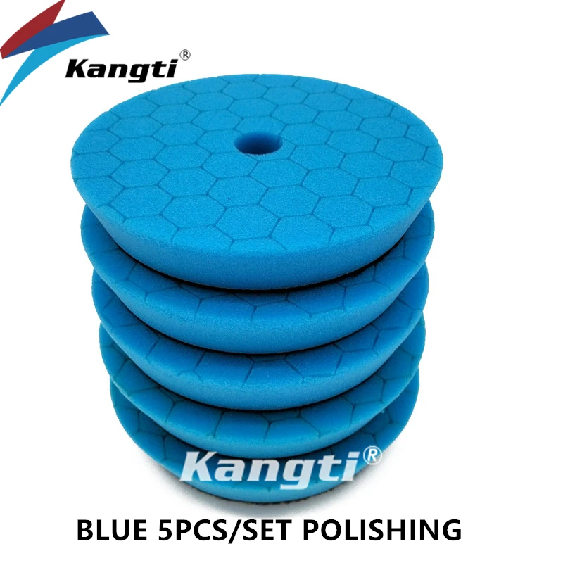 Kangti 5/6 inch Car Polishing Pad Kit Set Self-Adhesive Buffing Waxing Sponge Wool Wheel Polishing Pad For Car Polisher Drill image 3