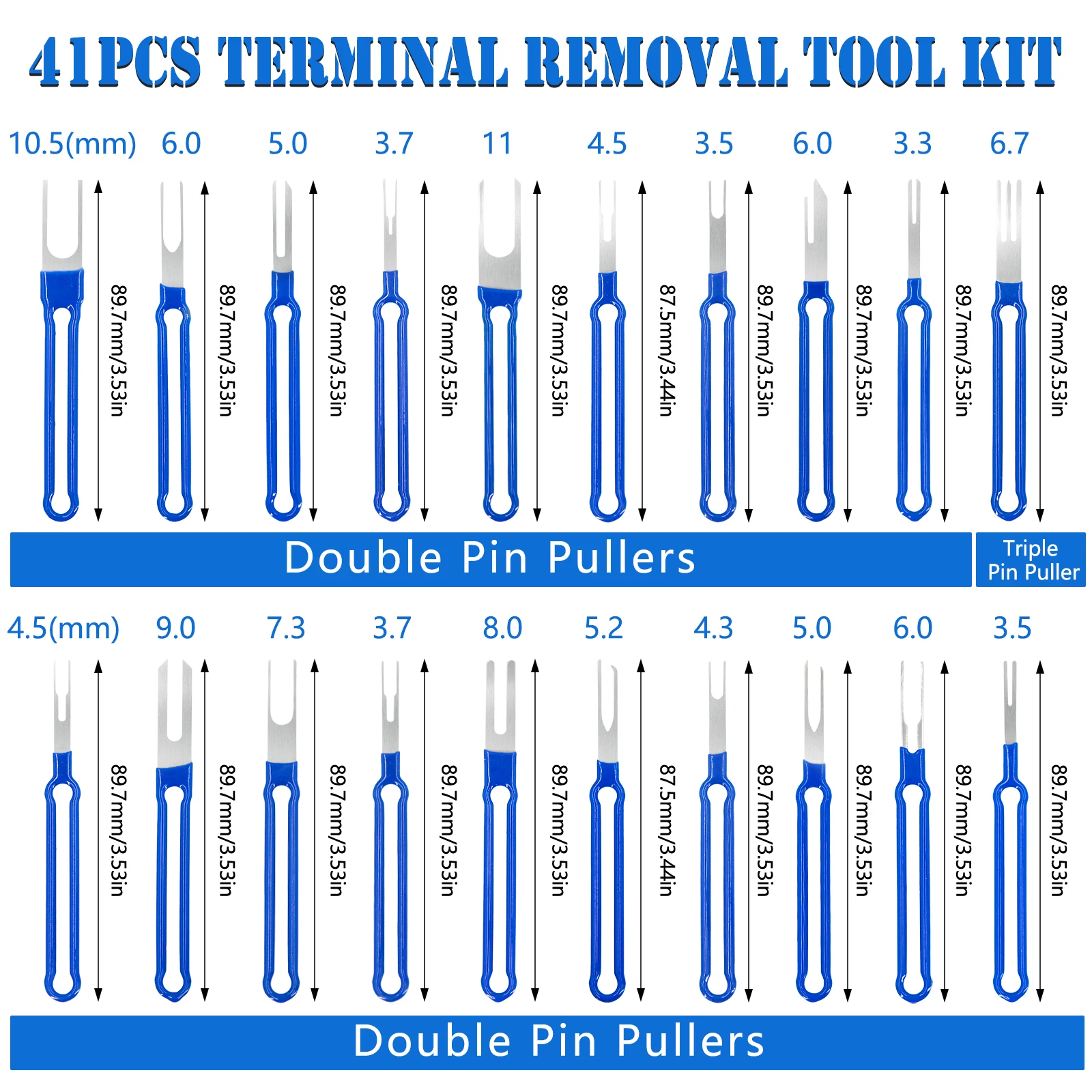 43pcs Upgraded Terminal Removal Tool Kit Pin Extractor Tool Wire Connector Electrical Pin Removal Tool Pin Release Key Extractor