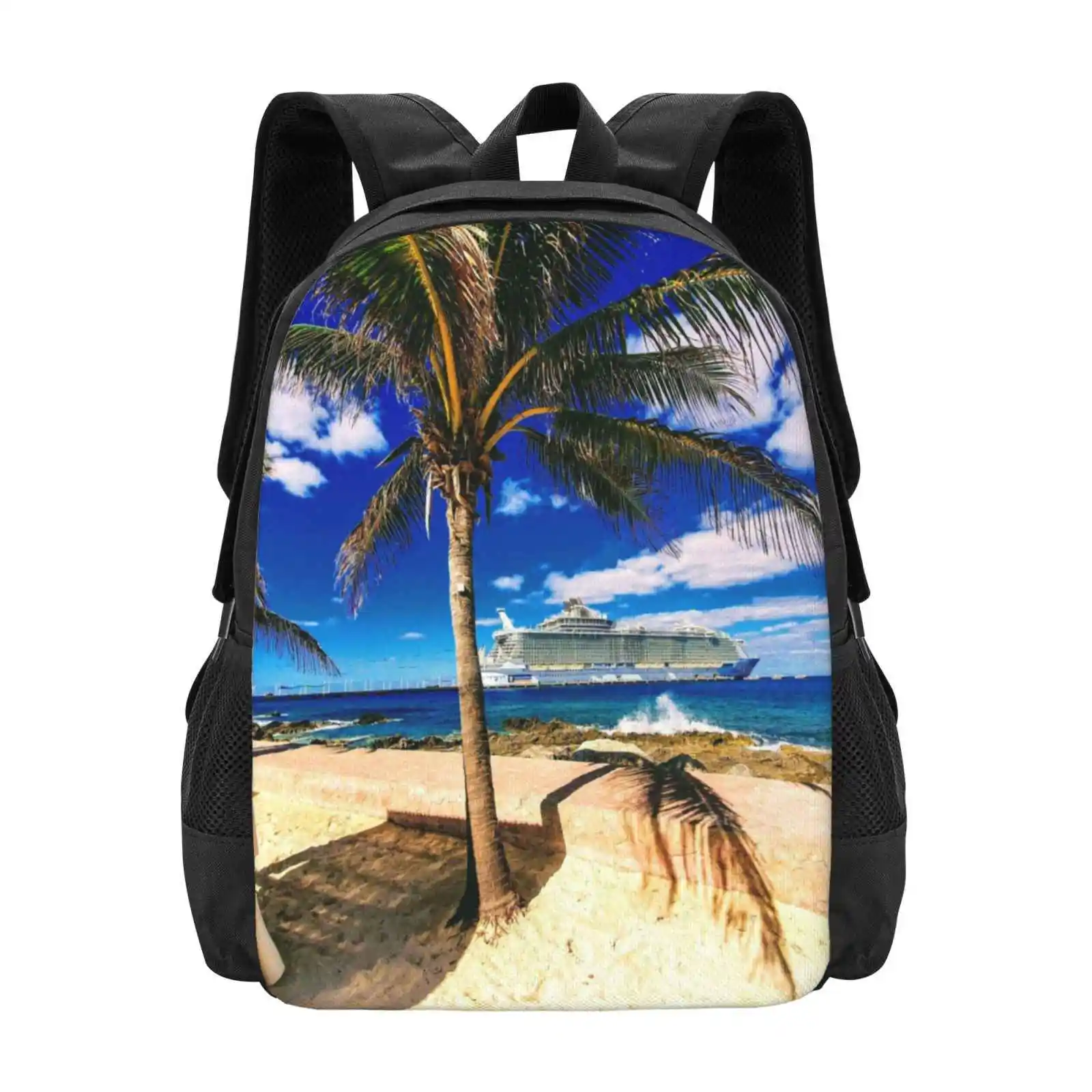 Coco Cay And The Allure Of The Seas 3D Print Design Backpack Student Bag Cruises Cruising Travel Wanderingseas Royalcaribean