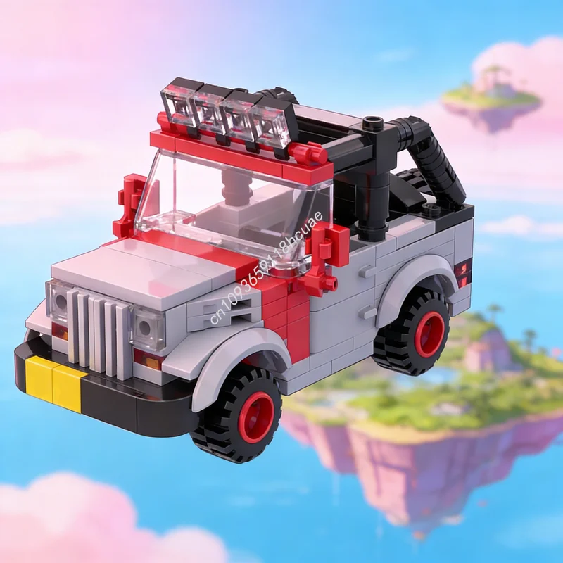 

179 деталей, конструктор MOC «Персонал парка Юрского периода на джипах», архитектурные блоки, развивающая игрушка, креативный подарок на Рождество и День рождения