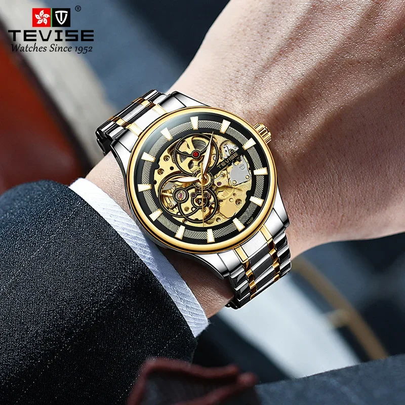 Men Hollow Tourbillon Automatic Mechanical Watch Man Waterproof Glow in The Dark Business Sports Watch